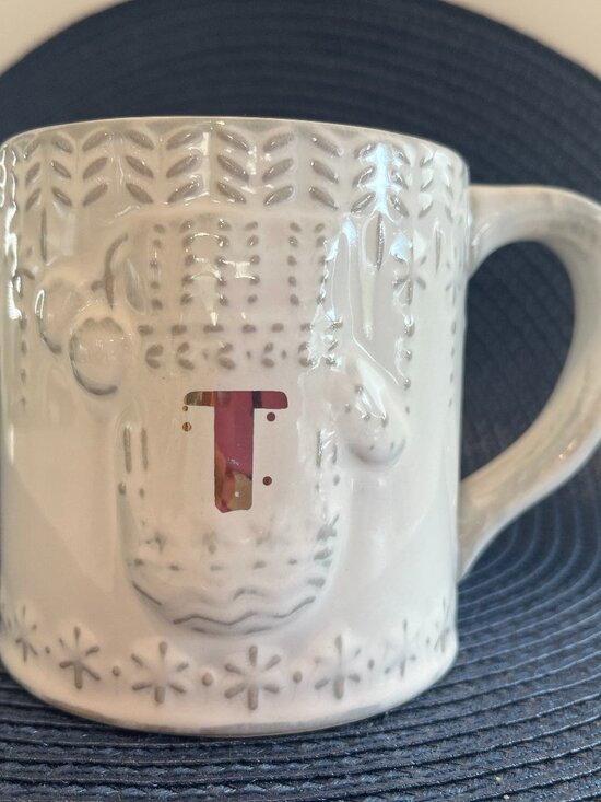 Anthropologie Other - Anthropologie Snowcap Holiday Monogram T Mug